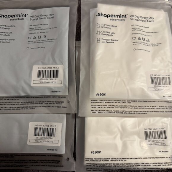 Shapermint Essentials All Day Every Day Scoop Neck Cami, White, Chocolate - Picture 5 of 5